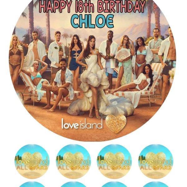 love island all stars icing cake topper