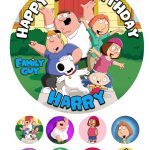 Family Guy Icing Birthday Cake Topper & 8 Cupcake Toppers