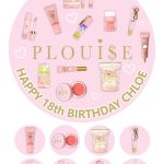 P.Louise Icing Birthday Cake Topper & 8 Cupcake Toppers