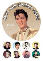 Elvis Presley ICING BIRTHDAY CAKE TOPPER