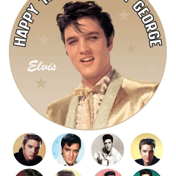 Elvis Presley ICING BIRTHDAY CAKE TOPPER