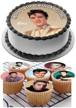 Elvis Presley ICING BIRTHDAY CUPCAKE TOPPERS