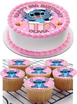 lilo and stitch icing cake topper birthday cupcake