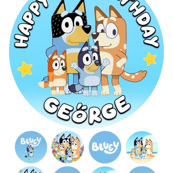 BLUEY ICING BIRTHDAY CAKE TOPPER