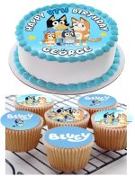 BLUEY ICING BIRTHDAY CUPCAKE TOPPERS