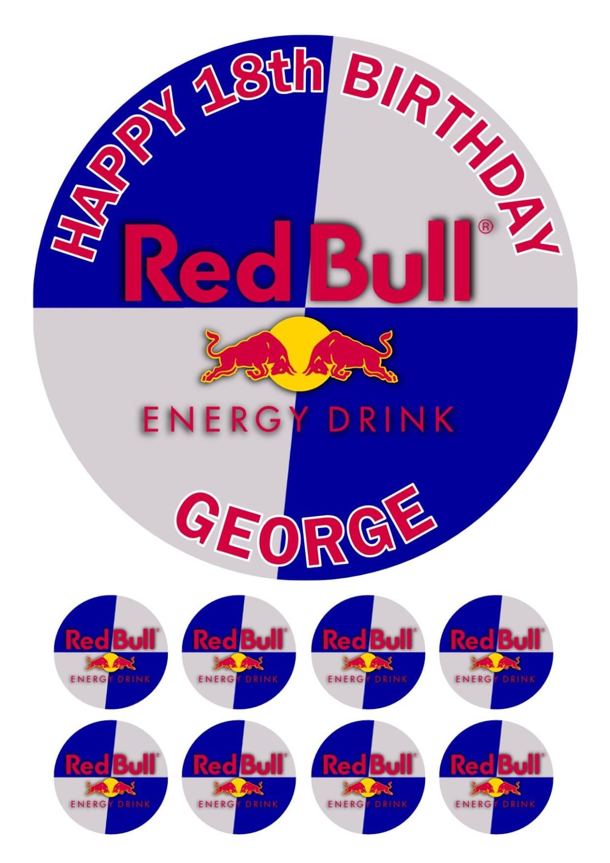 redbull icing cake topper