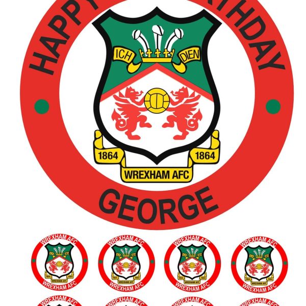 wrexham afc icing cake topper