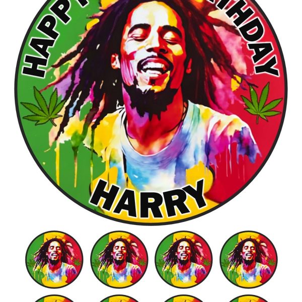 BOB MARLEY ICING CAKE TOPPER