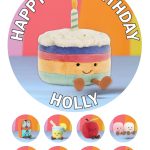 Jellycat Icing Personalised Birthday Cake Topper & 8 Cupcake Toppers