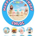 Labubu Icing Personalised Birthday Cake Topper & 8 Cupcake Toppers