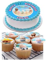 LABUBU ICING BIRTHDAY CUPCAKE TOPPERS