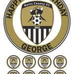 Notts County F.C. Icing Birthday Cake Topper & 8 Cupcake Toppers