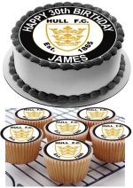 HULL FC ICING BIRTHDAY CUPCAKE TOPPERS