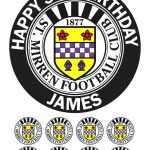 St Mirren F.C. Icing Personalised Birthday Cake Topper & 8 Cupcake Toppers