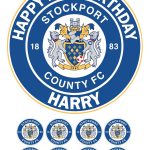 Stockport County F.C Icing Personalised Birthday Cake Topper & 8 Cupcake Toppers