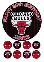 chicago bulls icing cake topper