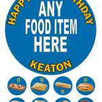 Greggs Icing Personalised Birthday Cake Topper & 8 Cupcake Toppers