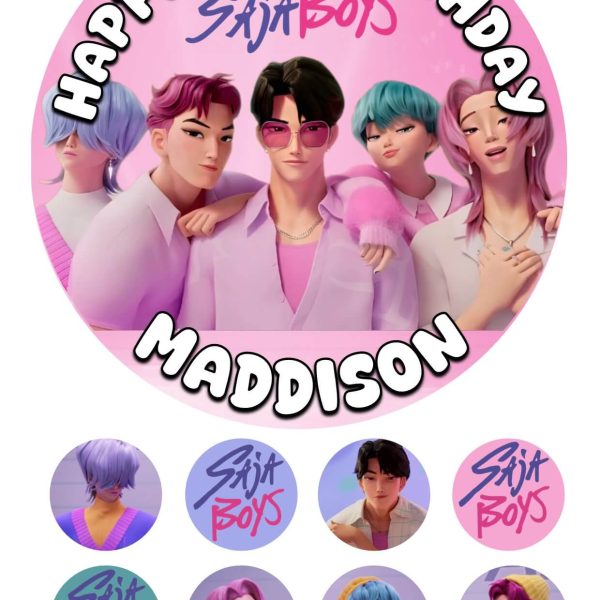 saja boys k-pop icing cake topper