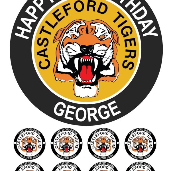 CASTLEFORD TIGERS RUGBY LEAGUE ICING CAKE TOPPER