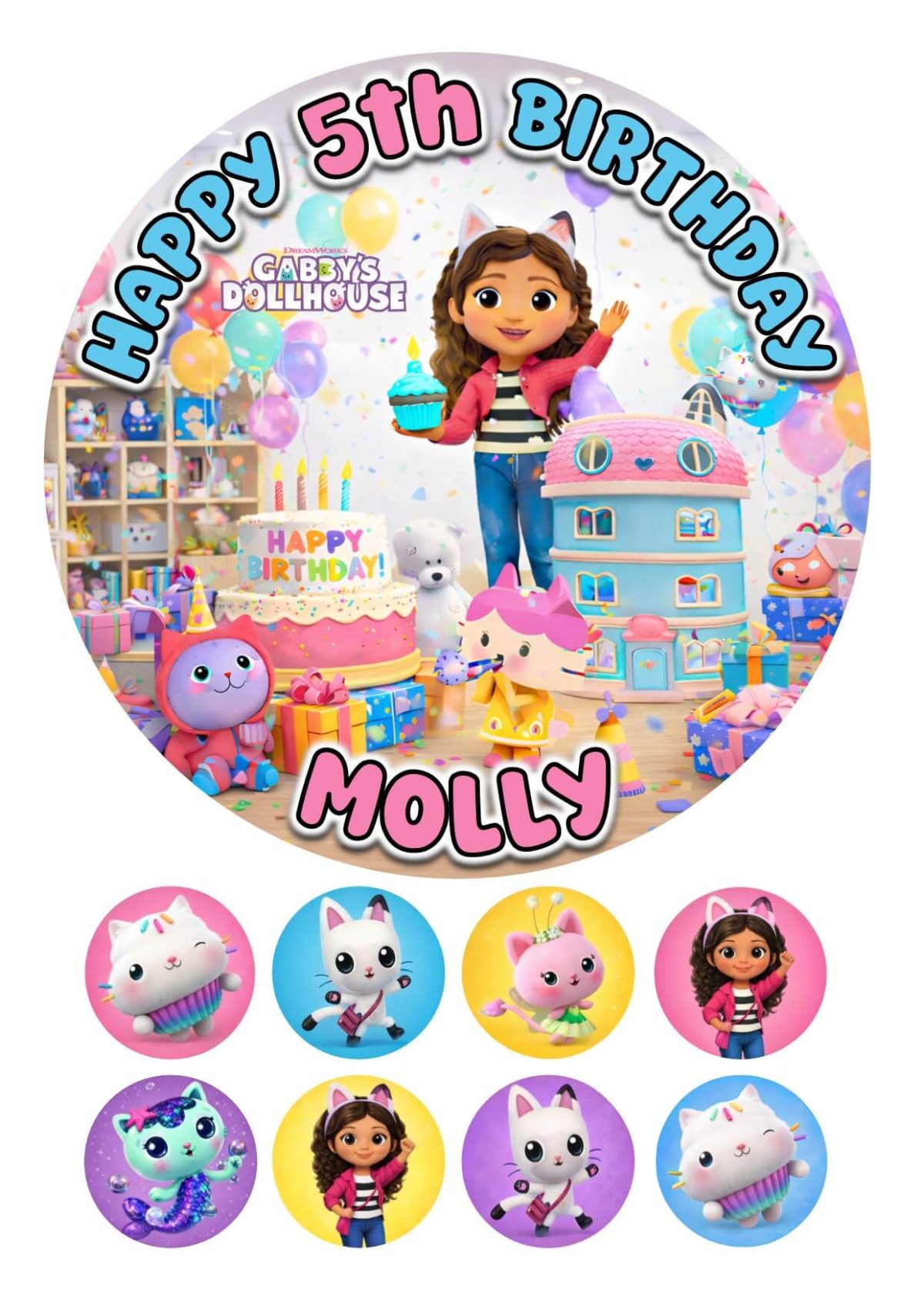 gabby's dollhouse gabby's dollhouse BIRTHDAY PERSONALISED CUPCAKES