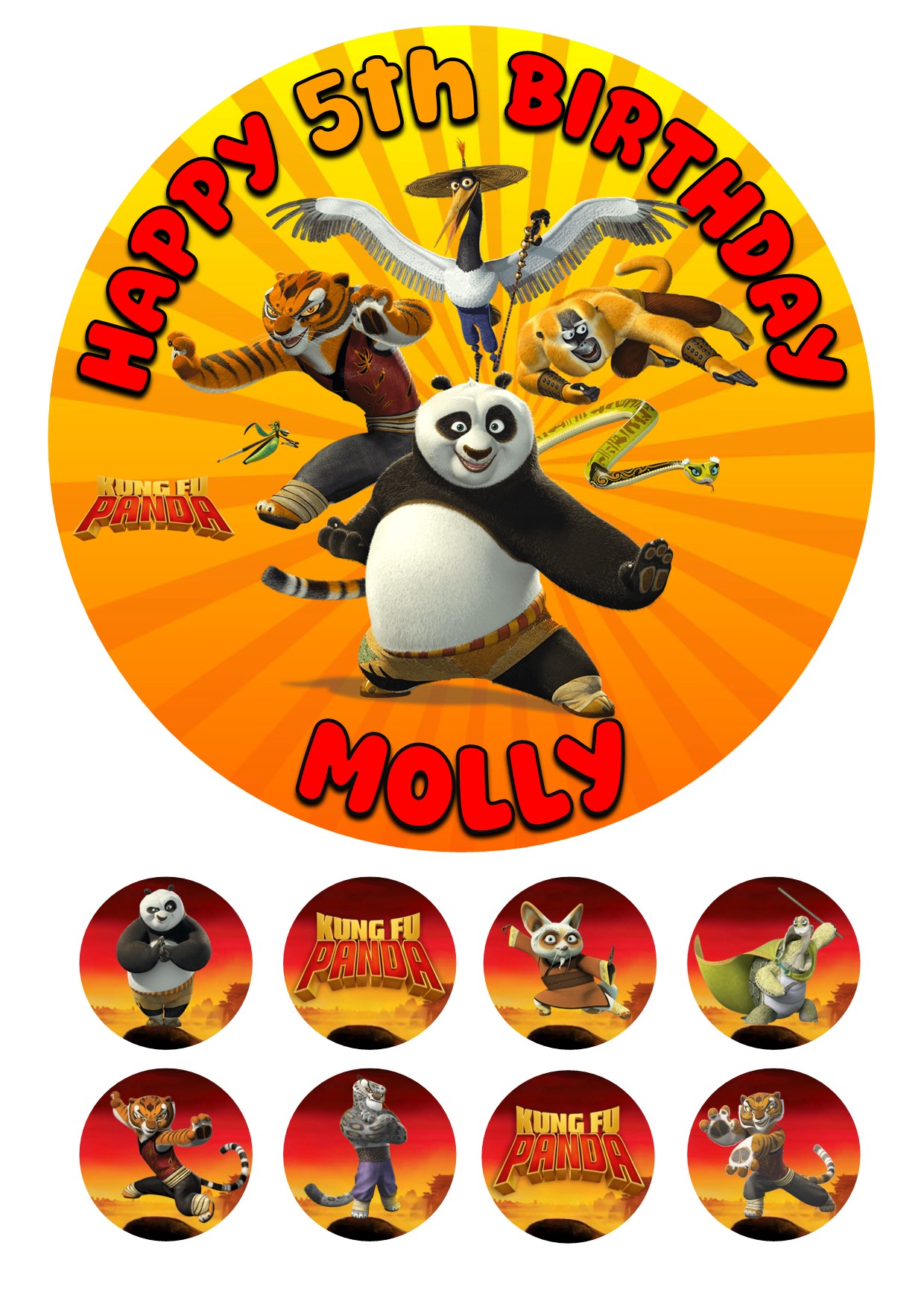 kung fu panda kung fu panda icing cake topper