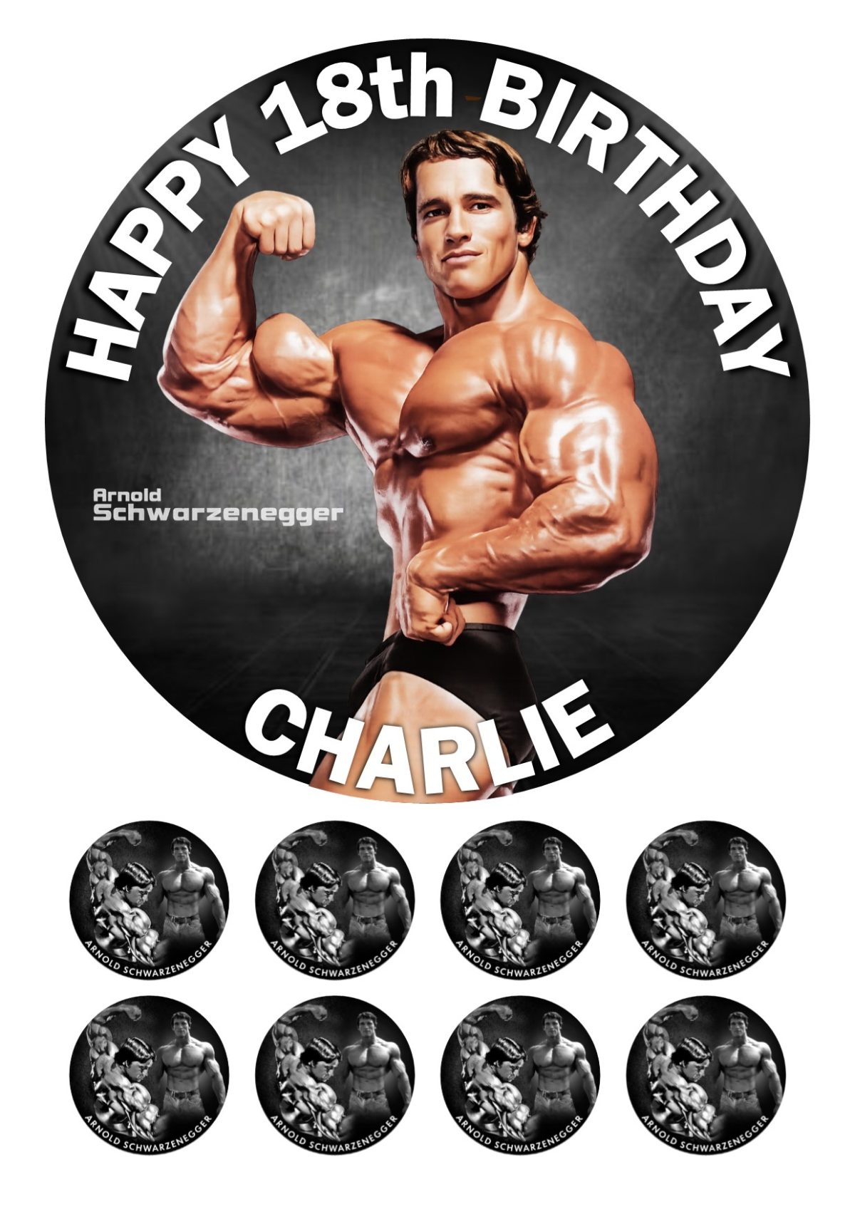 arnold schwarzenegger ICING CAKE TOPPER