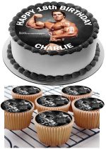 arnold schwarzenegger BIRTHDAY PERSONALISED CAKE TOPPER