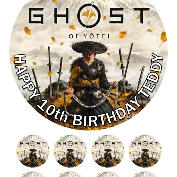 ghost of yotei icing cake topper cupcakes birthday
