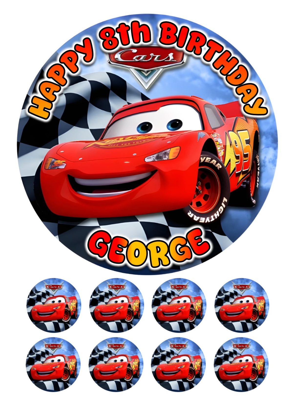 cars lightning mcqueen BIRTHDAY CAKE TOPPER