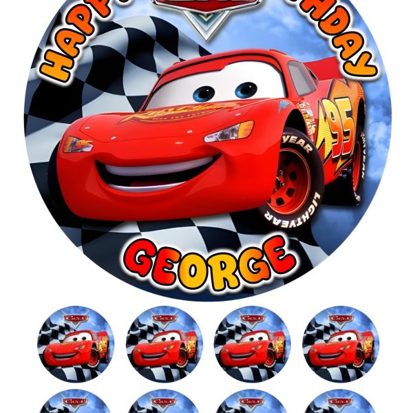 cars lightning mcqueen BIRTHDAY CAKE TOPPER