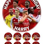 Personalised Arsenal Players Cake Topper & Cupcake Toppers