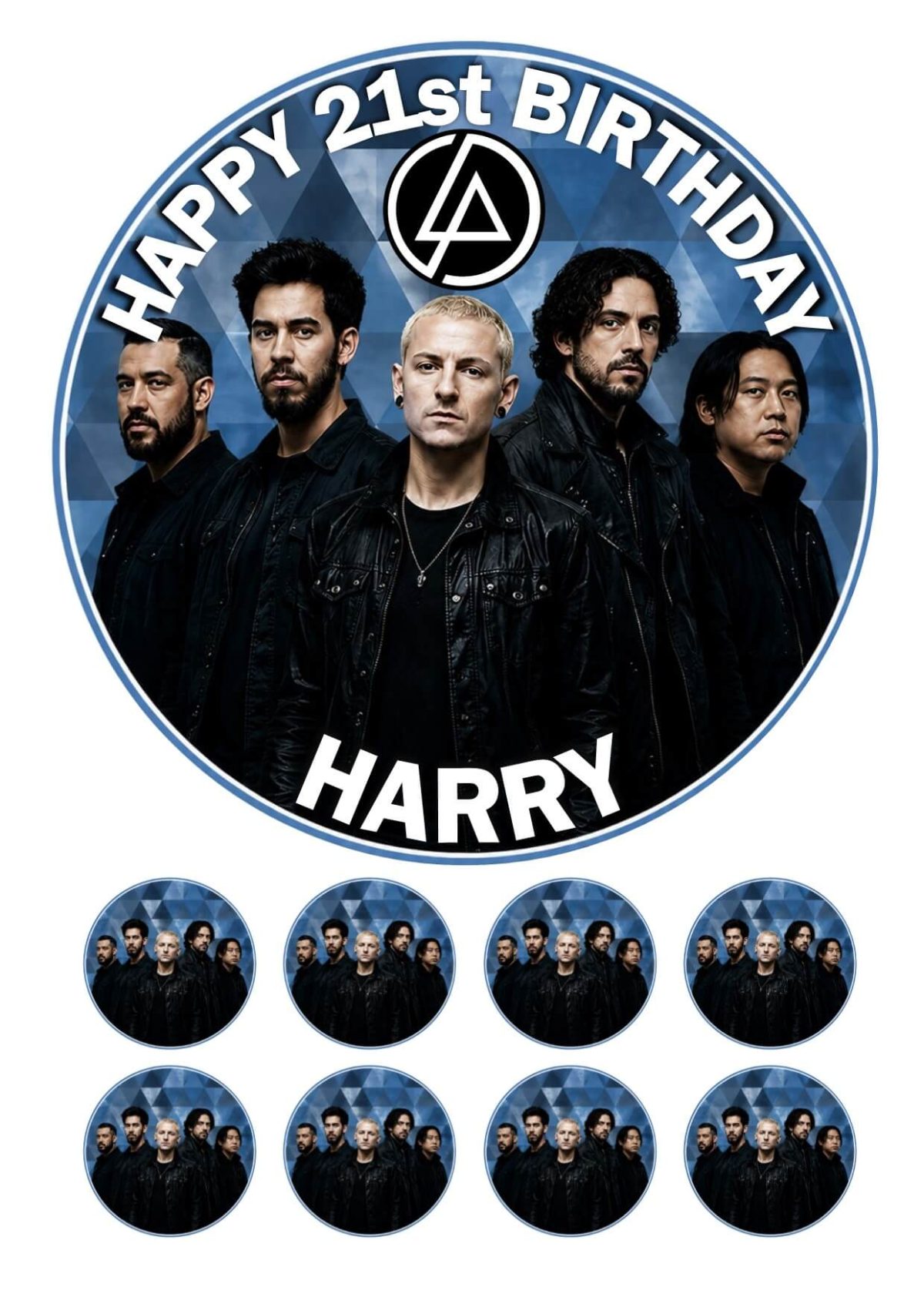 Custom Linkin Park cake topper for birthdays – personalised edible cake decoration