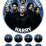 Linkin Park Icing Personalised Birthday Cake Topper & 8 Cupcake Toppers