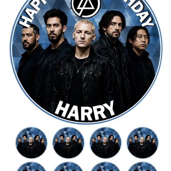 Custom Linkin Park cake topper for birthdays – personalised edible cake decoration