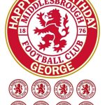 Personalised Middlesbrough FC Birthday Cake Topper and 8 Cupcake Toppers