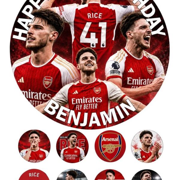 Declan Rice Arsenal Cake Topper personalised edible icing sheet