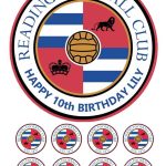 Reading FC Icing Personalised Birthday Cake Topper & 8 Cupcake Toppers