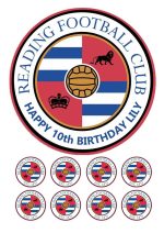 reading fc birthday icing cake topper and cupcakes