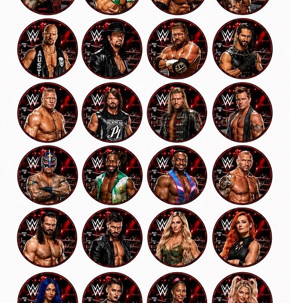 WWE edible cupcake toppers – personalised birthday cake decorations with wrestling-inspired design