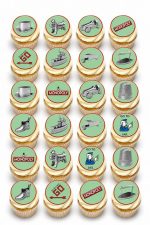 24 Monopoly gaming board icing cupcake toppers