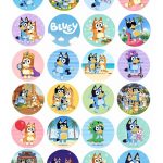 24x Bluey Icing Cupcake Toppers