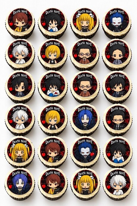 24 death note cupcake toppers Death Note Icing Cupcake Toppers Edible Birthday Cake Decorations