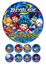 Beyblade Printable Sheet Edible Icing Cake Topper Design
