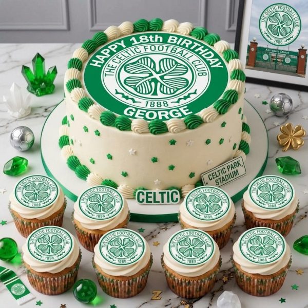 Celtic Cake Topper and Cupcake Toppers Personalised