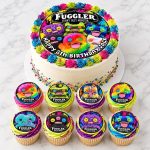 Fuggler edible cake topper and matching icing cupcake toppers