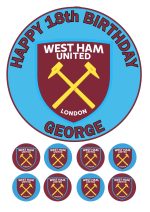 West Ham Printable Sheet Edible Icing Cake Topper Design