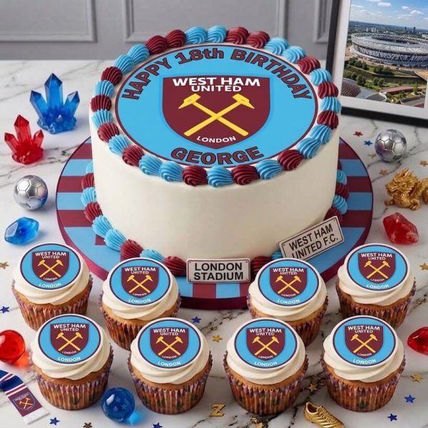 West Ham Cake Topper and Cupcake Toppers Personalised