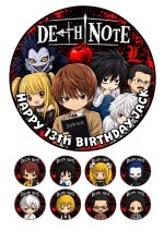 Death Note Printable Sheet Edible Icing Cake Topper Design