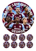Aston Villa Players Cake Topper – Edible Football Birthday Cake & Cupcake Toppers Set - Image 2