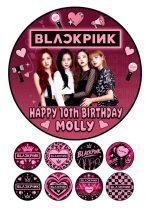 BLACKPINK cake topper set with edible K-Pop print